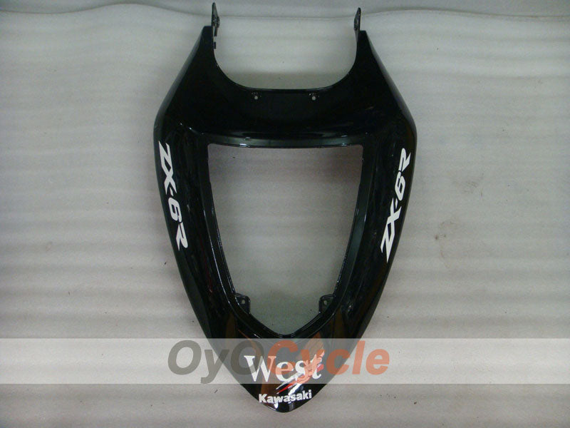 Injection Fairing kit for 05-06 NINJA ZX-6R - White, Black - West #OYO87906055