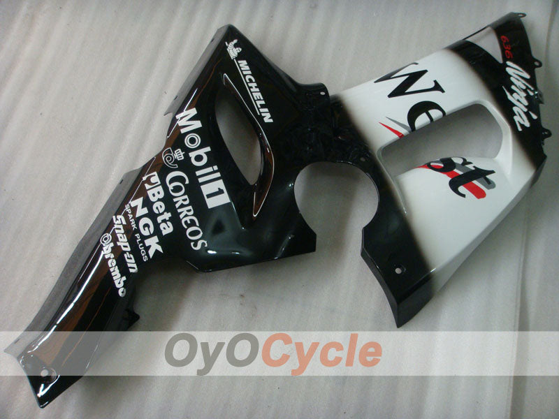 Injection Fairing kit for 05-06 NINJA ZX-6R - White, Black - West #OYO87906055
