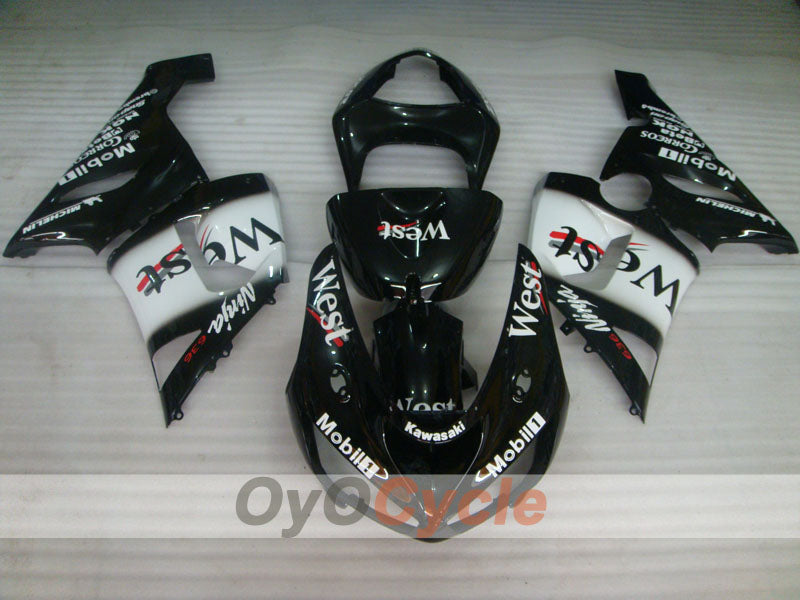 Injection Fairing kit for 05-06 NINJA ZX-6R - White, Black - West #OYO87906055 Secondary image