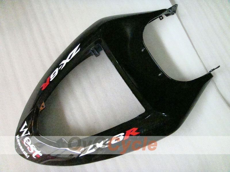 Injection Fairing kit for 05-06 NINJA ZX-6R - White, Black - West #OYO87906056