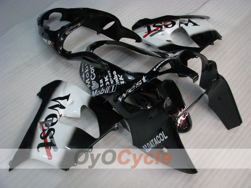 Fairing kit for 00-01 NINJA ZX-9R - White, Black - West #OYO87906064 Main image