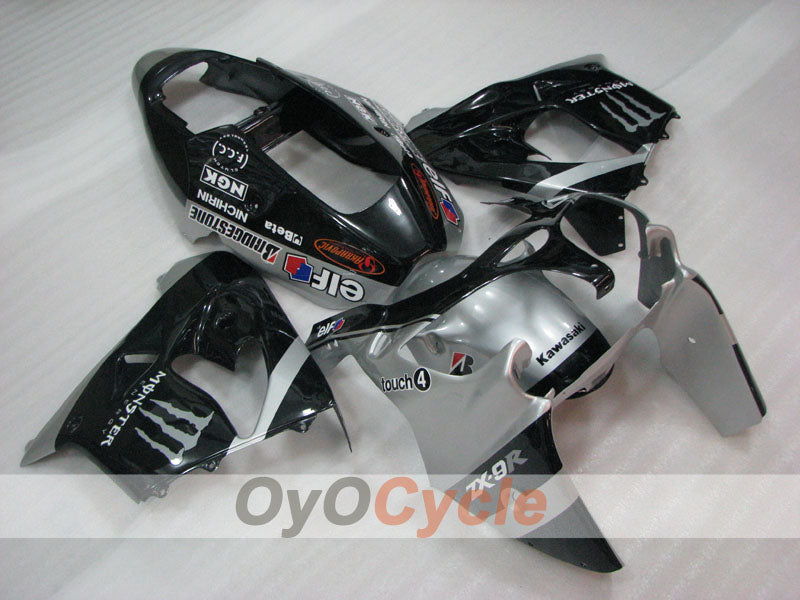 Fairing kit for 02-03 NINJA ZX-9R - Black, Silver - Monster #OYO87906068 Main image