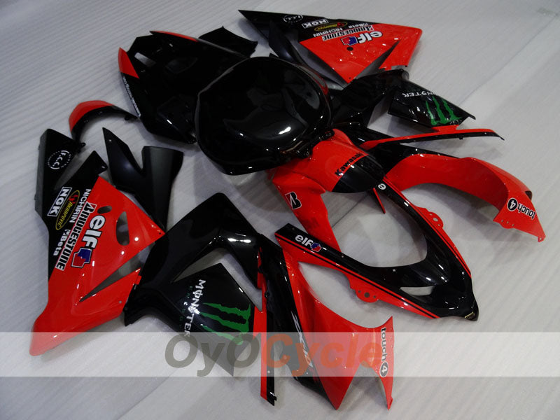 Injection Fairing kit for 04-05 NINJA ZX-10R - Red, Black - Monster #OYO87906088 Main image