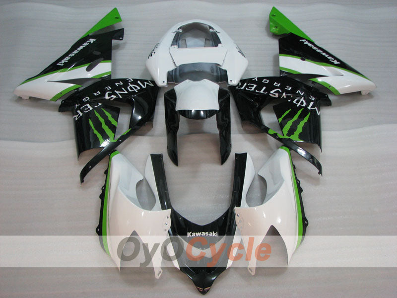 Injection Fairing kit for 04-05 NINJA ZX-10R - Green, White, Black - Monster #OYO87906089 Secondary image