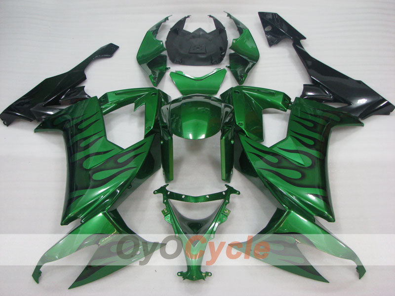 Injection Fairing kit for 08-10 NINJA ZX-10R - Green, Black - Flame #OYO87906100 Secondary image