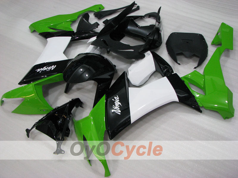 Injection Fairing kit for 08-10 NINJA ZX-10R - Green, White, Black - Factory Style #OYO87906101 Main image