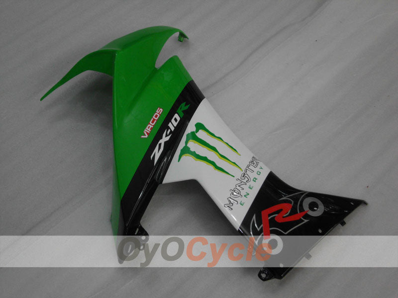 Injection Fairing kit for 08-10 NINJA ZX-10R - Green, White, Black - Monster #OYO87906104