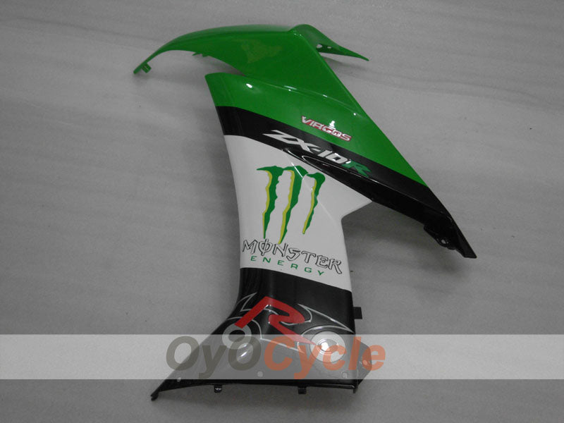Injection Fairing kit for 08-10 NINJA ZX-10R - Green, White, Black - Monster #OYO87906104