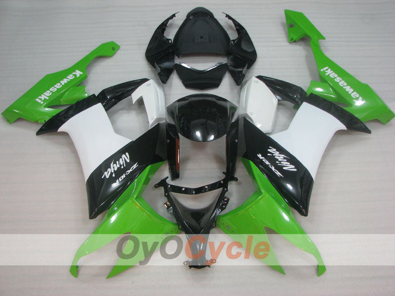 Injection Fairing kit for 08-10 NINJA ZX-10R - Green, White, Black - Factory Style #OYO87906107 Secondary image