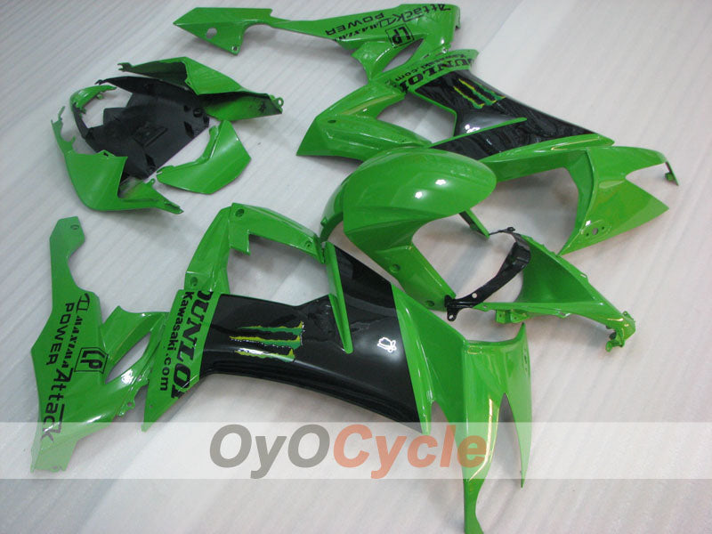Injection Fairing kit for 08-10 NINJA ZX-10R - Green, Black - Monster #OYO87906113 Main image