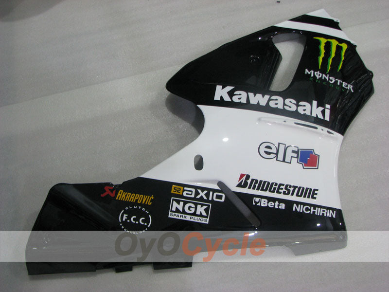 Injection Fairing kit for 00-01 NINJA ZX-12R - White, Black - Monster #OYO87906116