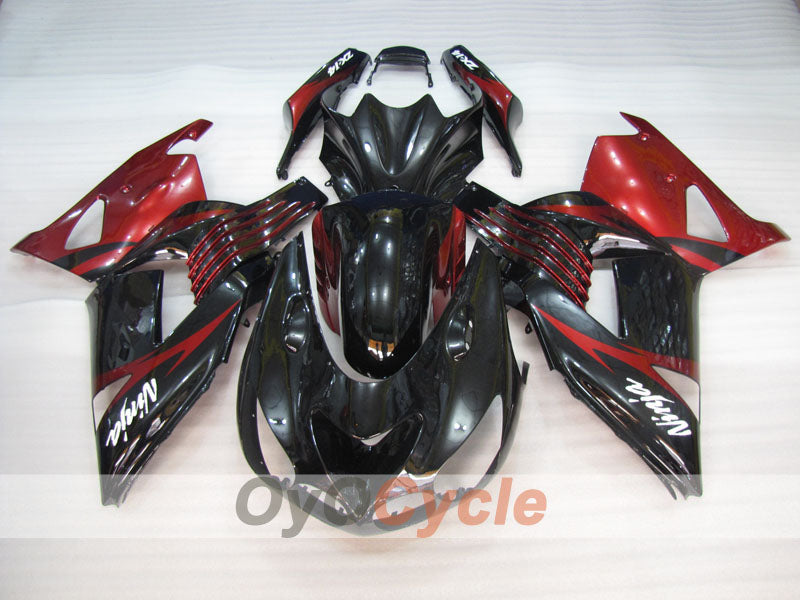 Injection Fairing kit for 06-11 NINJA ZX-14R - Red Wine Color, Black - Factory Style #OYO87906126 Secondary image