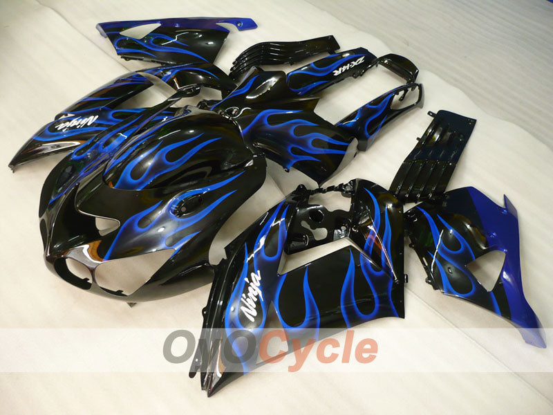 Injection Fairing kit for 06-11 NINJA ZX-14R - Blue, Black - Flame #OYO87906127 Main image