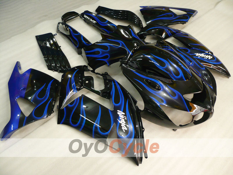 Injection Fairing kit for 06-11 NINJA ZX-14R - Blue, Black - Flame #OYO87906127
