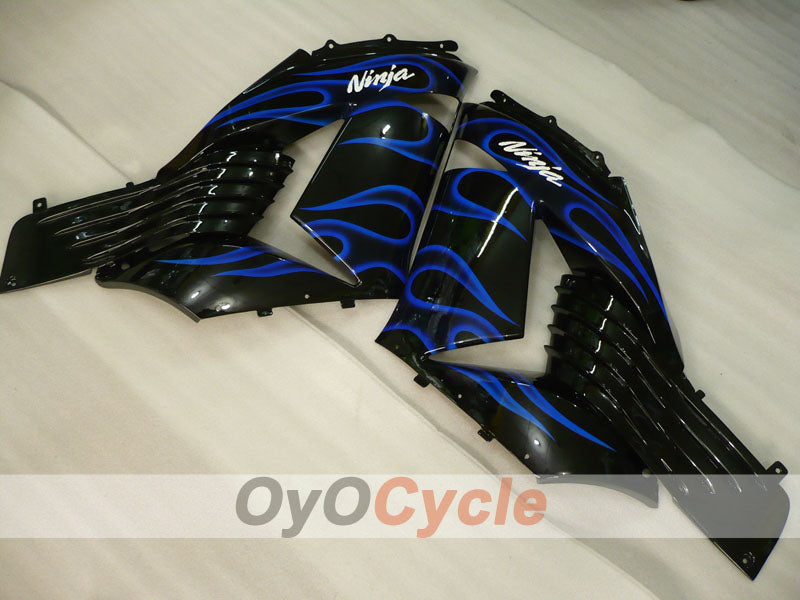 Injection Fairing kit for 06-11 NINJA ZX-14R - Blue, Black - Flame #OYO87906127