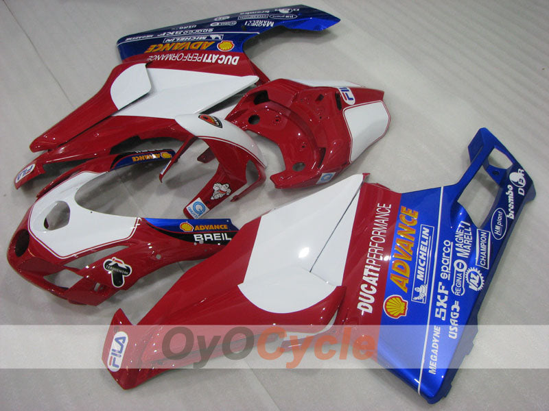 Injection Fairing kit for 03-04 Ducati 749 - Red, Blue, White - FILA #OYO87906132