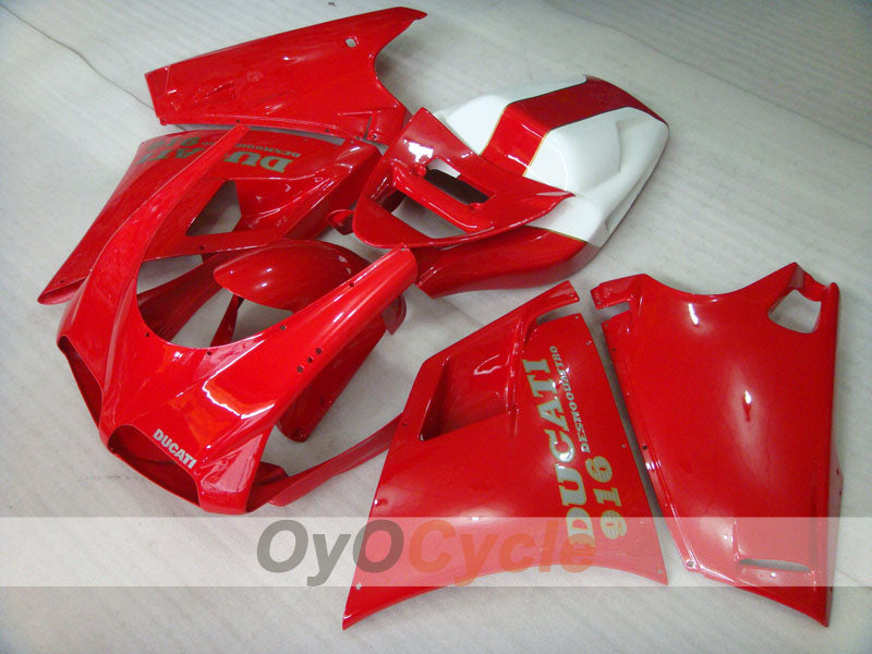Injection Fairing kit for 94-98 Ducati 916 - Red, White - Factory Style #OYO87906176 Main image