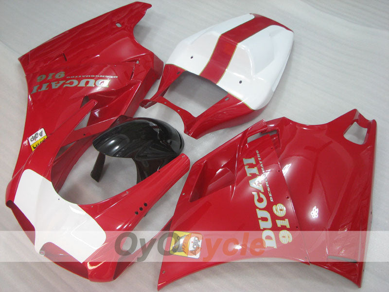 Injection Fairing kit for 94-98 Ducati 916 - Red, White - Factory Style #OYO87906177 Main image