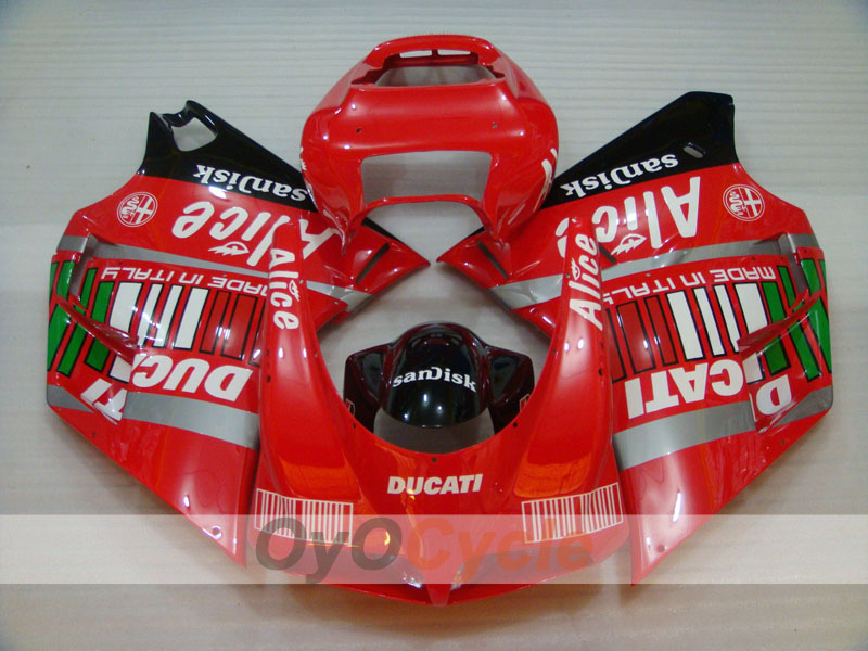 Injection Fairing kit for 94-98 Ducati 916 - Red, Black - Alice #OYO87906187 Secondary image