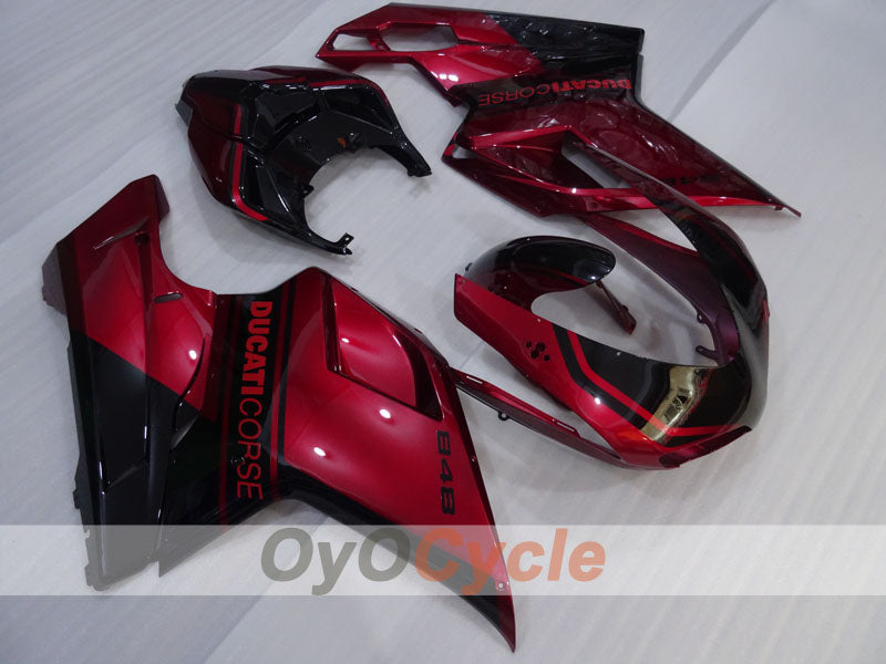 Injection Fairing kit for 08-13 Ducati 848 - Red Wine Color, Black - Factory Style #OYO87906205 Main image