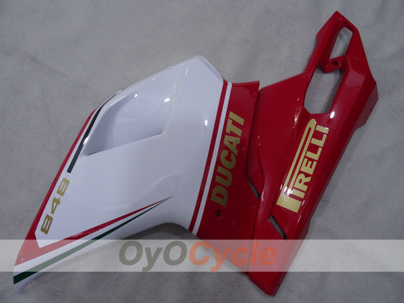 Injection Fairing kit for 08-13 Ducati 848 - Red, White - PIRELLI #OYO87906206