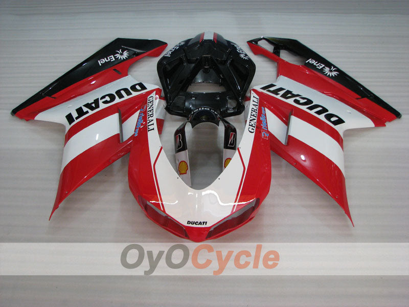 Injection Fairing kit for 08-13 Ducati 848 - Red, White, Black - Factory Style #OYO87906208