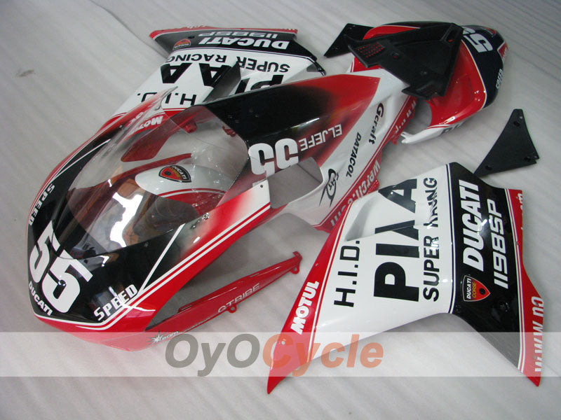 Injection Fairing kit for 08-13 Ducati 848 - Red, White, Black - PIRELLI #OYO87906210