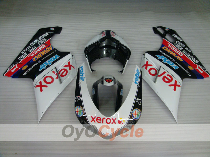 Injection Fairing kit for 08-13 Ducati 848 - White, Black - Xerox #OYO87906211