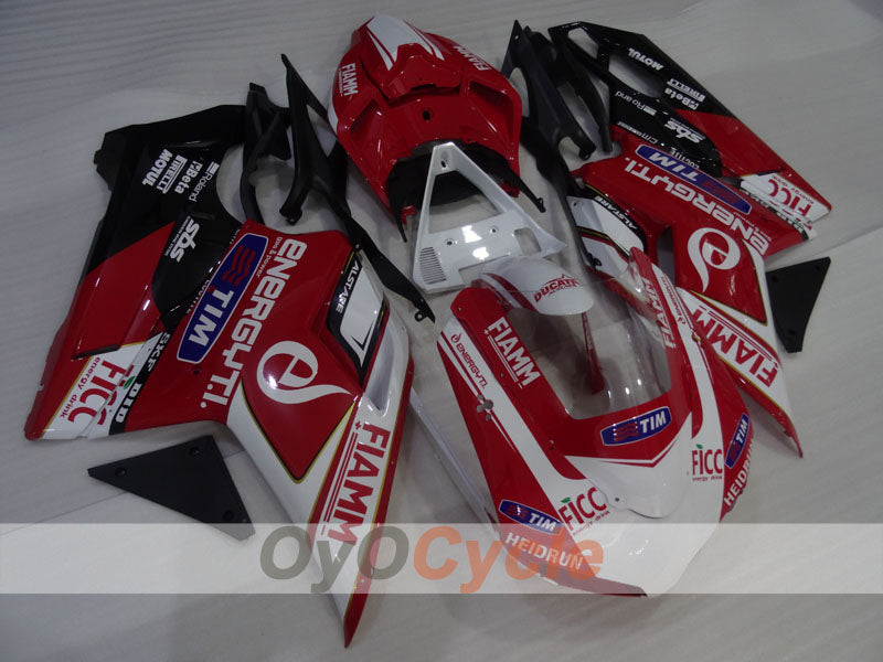 Injection Fairing kit for 08-13 Ducati 848 - Red, White, Black - FIAMM #OYO87906214