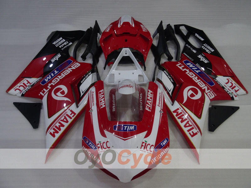 Injection Fairing kit for 08-13 Ducati 848 - Red, White, Black - FIAMM #OYO87906214