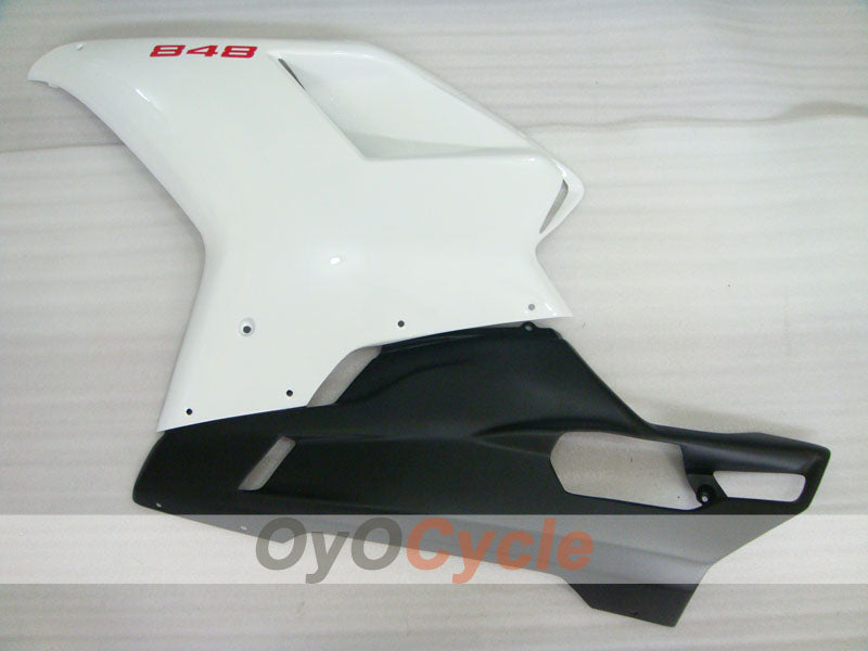 Injection Fairing kit for 08-13 Ducati 848 - White, Black - Factory Style #OYO87906217