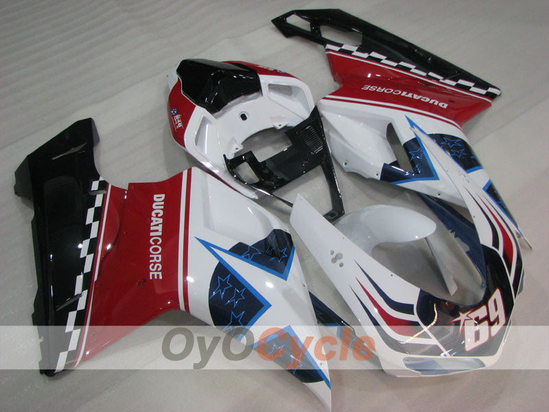 Injection Fairing kit for 08-13 Ducati 848 - Red, White - Xerox #OYO87906218