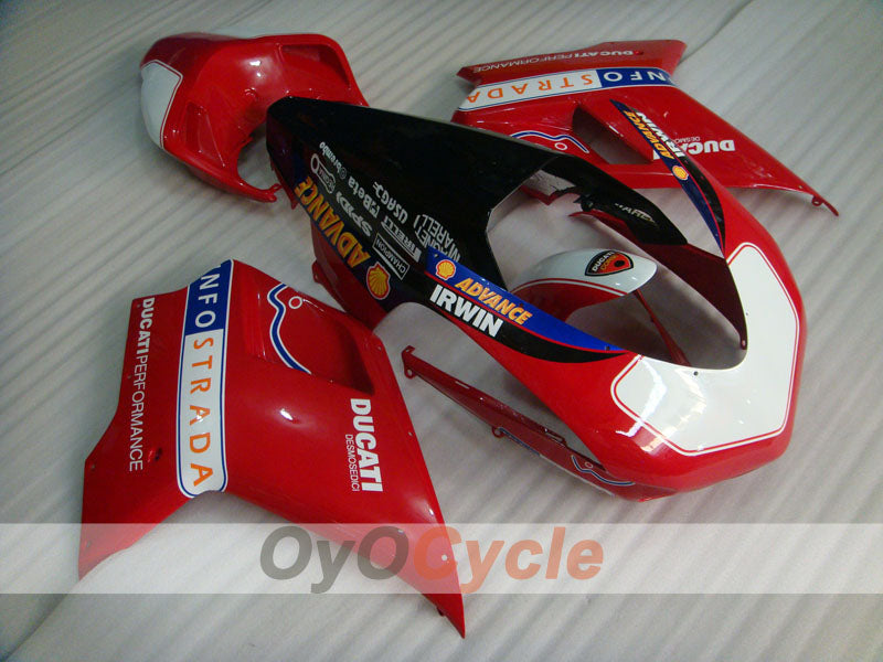 Injection Fairing kit for 08-13 Ducati 848 - Red, Black - INFO STRADA #OYO87906219
