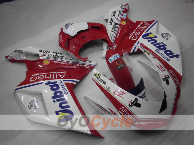 Injection Fairing kit for 07-09 Ducati 1098 - Red, White - Unibat #OYO87906221
