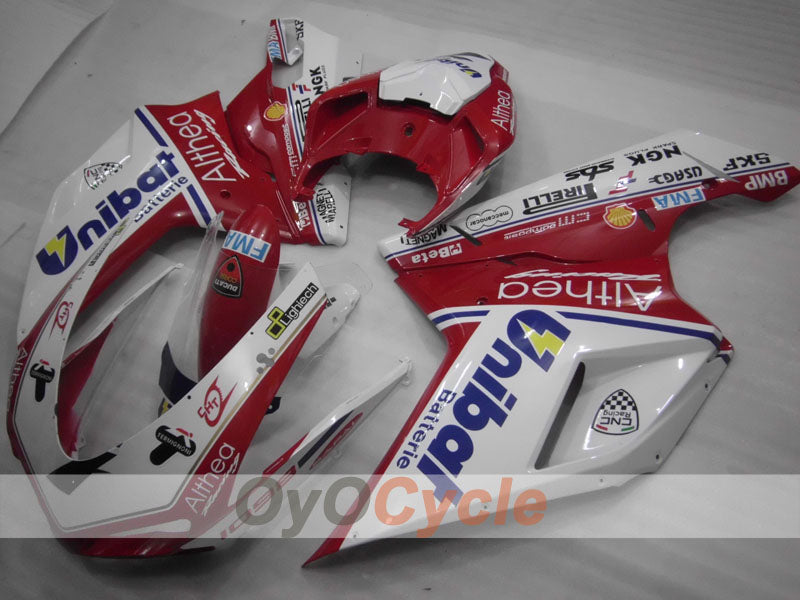 Injection Fairing kit for 07-09 Ducati 1098 - Red, White - Unibat #OYO87906221