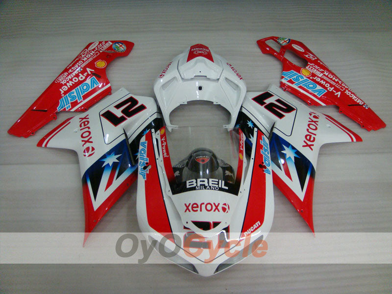 Injection Fairing kit for 07-09 Ducati 1098 - Red, White - Xerox #OYO87906222
