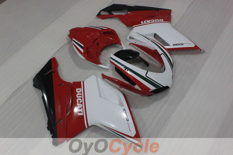 Injection Fairing kit for 07-09 Ducati 1098 - Red, White - Factory Style #OYO87906228