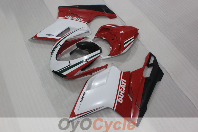 Injection Fairing kit for 07-09 Ducati 1098 - Red, White - Factory Style #OYO87906228