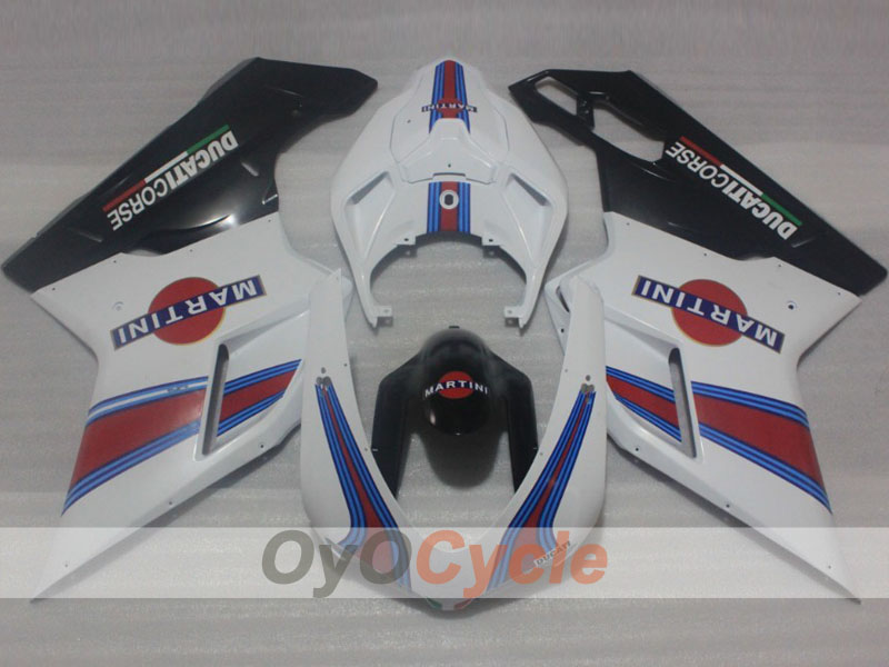 Injection Fairing kit for 07-09 Ducati 1098 - White, Black - Xerox #OYO87906237