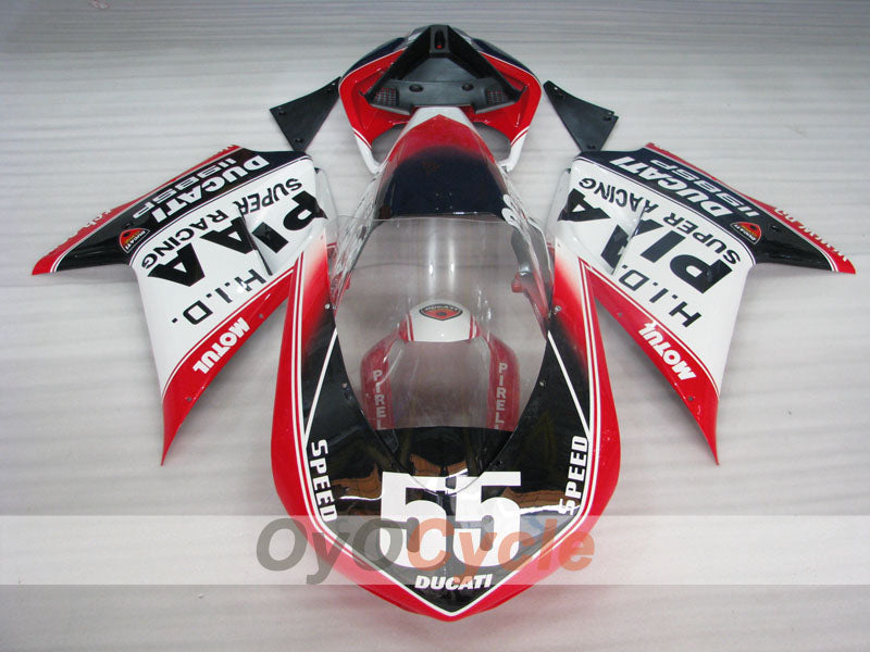 Injection Fairing kit for 09-11 Ducati 1198 - Red, White, Black - Factory Style #OYO87906244
