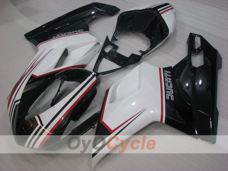 Injection Fairing kit for 09-11 Ducati 1198 - White, Black - Factory Style #OYO87906249