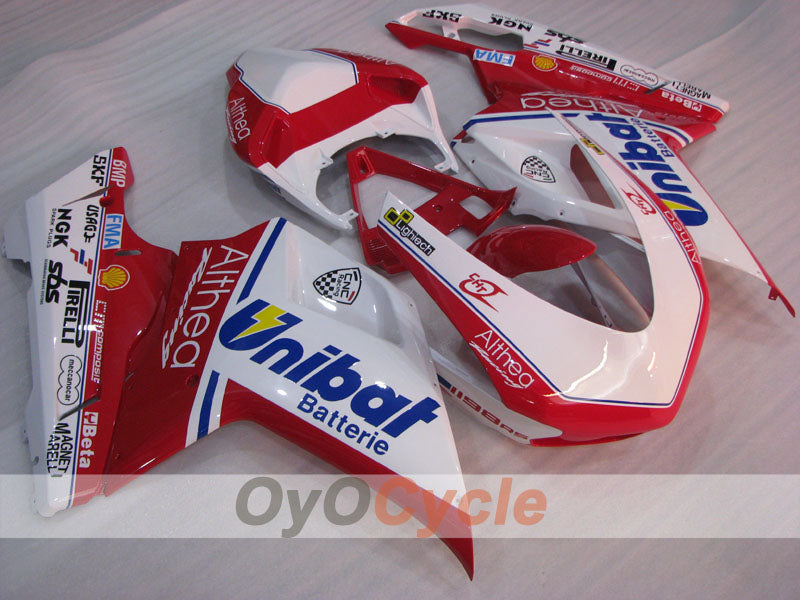 Injection Fairing kit for 09-11 Ducati 1198 - Red, White - Unibat #OYO87906253 Main image