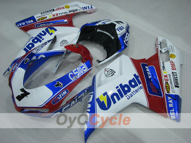 Injection Fairing kit for 09-11 Ducati 1198 - Blue, White - Factory Style #OYO87906258
