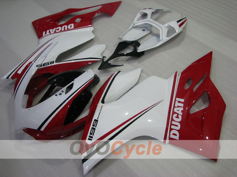 Injection Fairing kit for 11-14 Ducati 1199 - Red, White - Factory Style #OYO87906262