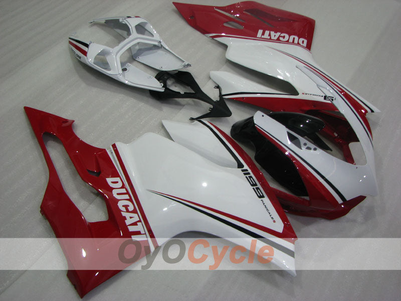Injection Fairing kit for 11-14 Ducati 1199 - Red, White - Factory Style #OYO87906262 Main image