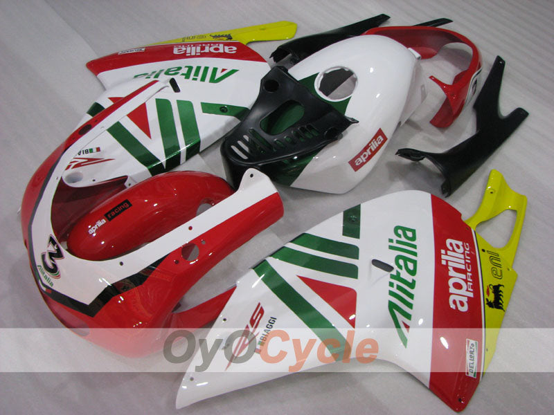 Fairing kit for 01-05 Aprilia RS125 - Red, Green, White - Alitalia #OYO87906270 Secondary image