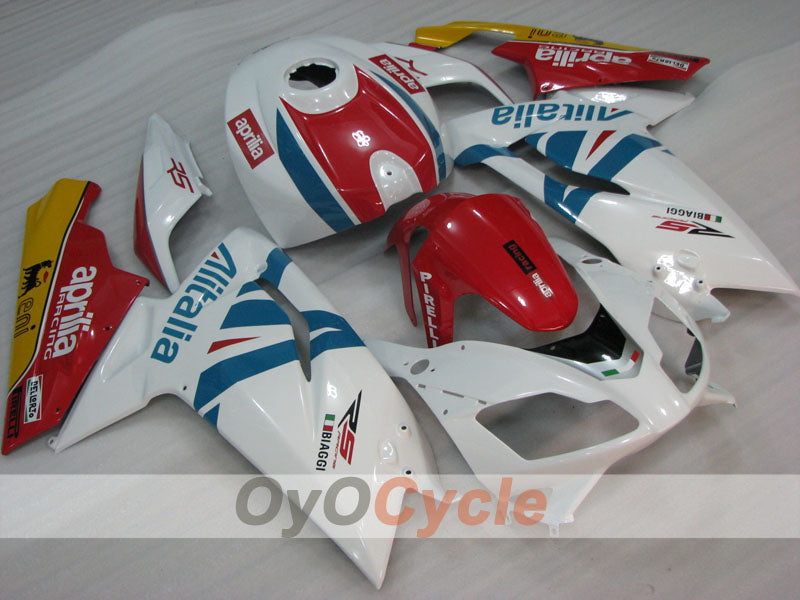 Fairing kit for 06-10 Aprilia RS125 - Red, Blue, White - Alitalia #OYO87906281 Main image