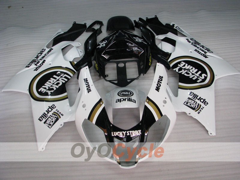 Fairing kit for 03-06 Aprilia RSV1000R - White, Black - Lucky Strike #OYO87906292