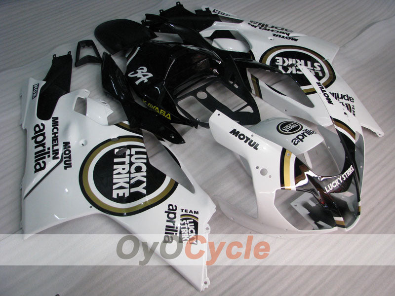 Fairing kit for 03-06 Aprilia RSV1000R - White, Black - Lucky Strike #OYO87906292 Secondary image