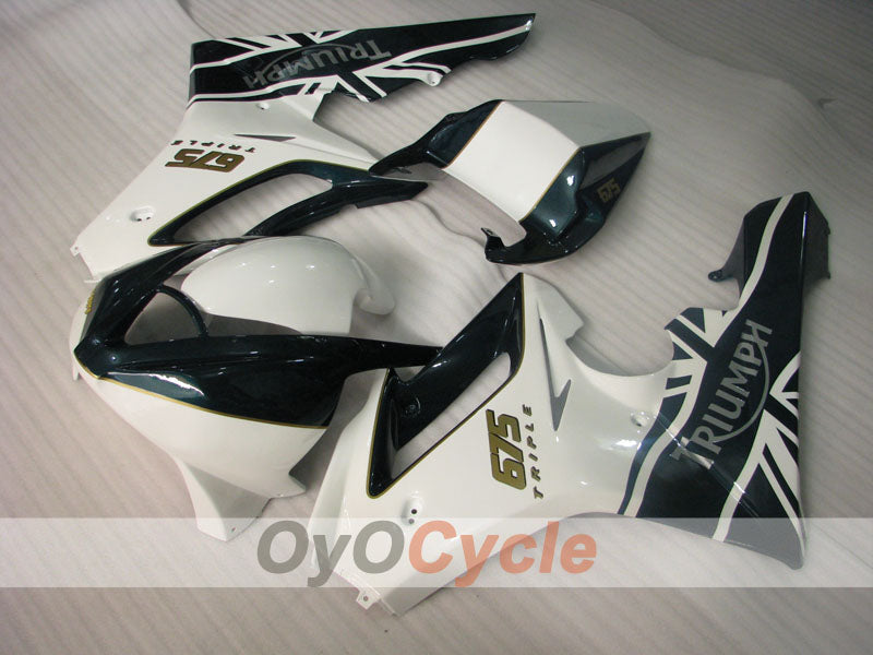 Injection Fairing kit for 06-08 Triumph Daytona 675 - White, Black - Factory Style #OYO87906300